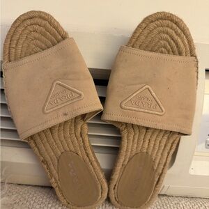 Prada Tan Espadrille Sandals